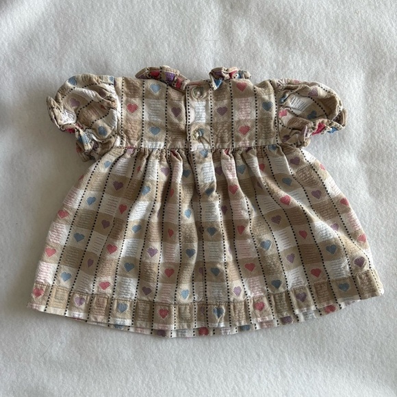 Vintage Kids Girls Cottage Gingham Floral Embroidered Dress Size 3-6M - Picture 2 of 5